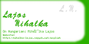 lajos mihalka business card